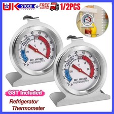 1/2PCS Stainless Steel Dial Fridge/Freezer Thermometer Stands & Hangs Waterproof