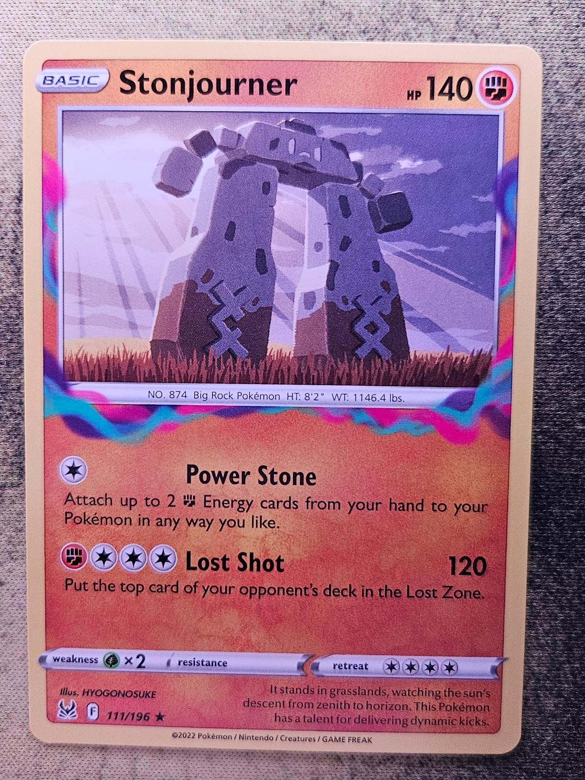 Stonjourner 111/196 Rare Lost Origin Pokemon Lightly Played