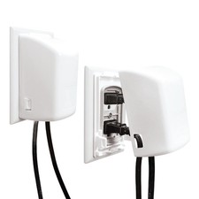 Dreambaby Dual Fit Outlet Cover Box - Baby Safety Standard Size 2 Pack, white