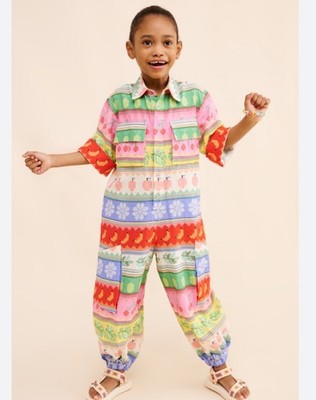 Farm Rio | Linen Sweet Orchard Kids Jumpsuit 10