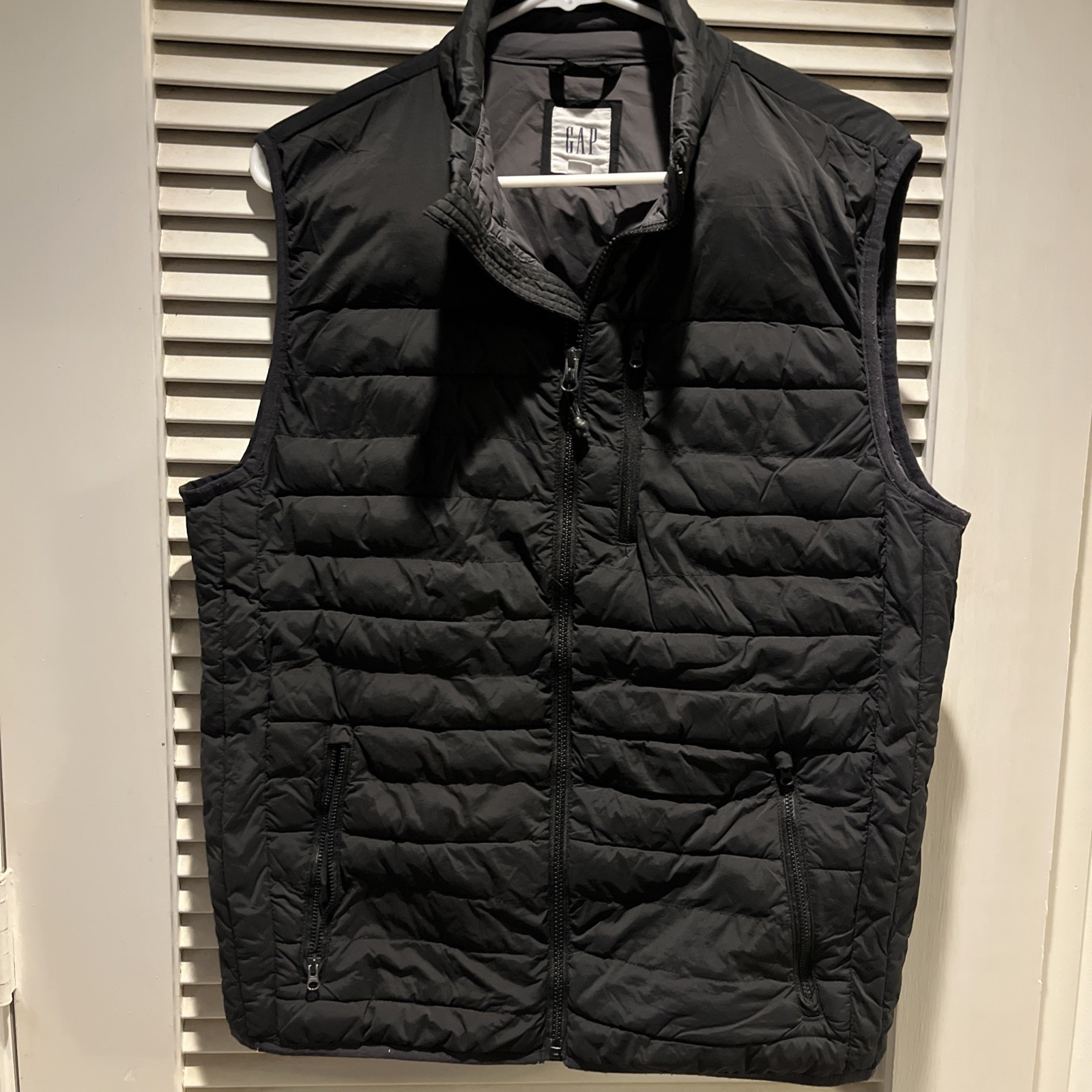 GAP Vest Mens Medium Black ColdControl Quilted Pu… - image 1