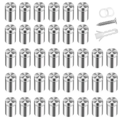 Acrylic Standoff Mounts - 0.5x0.75 in, 36pcs - Sign & Wall Mount Hardware