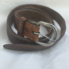 Vtg Tex Tan Leather Belt HAND TOOLED cowboy Equestrian Horseshoe Horses USA TX