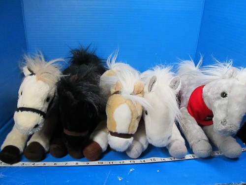 Lot of 5 Wells Fargo horse ponies plush El Toro Snowflake Mike Lightning Shamroc