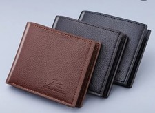 Leather Bifold Wallet Blocking Slim Wallet for Men with Coin Purse Card Holder