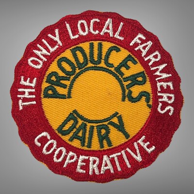 Vintage PRODUCERS DAIRY LOCAL FARMERS COOP 4  Embroidered Sew On Patch