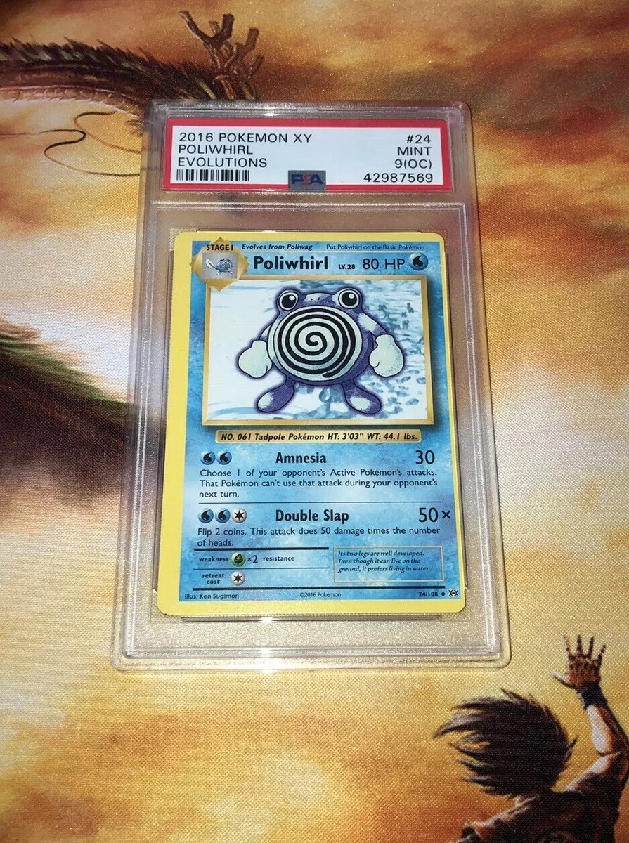 PSA 9 OC Poliwhirl 24/108 Off centered -Miscut- Alignment