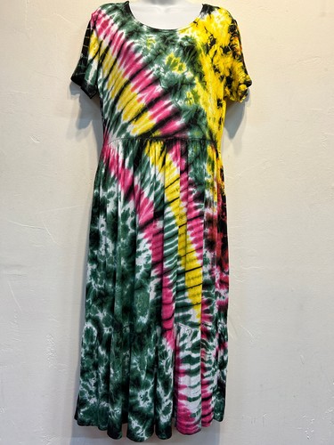 Nwt SACRED THREADS funky ethnic boho hippie tie dyed knit viscose DRESS TUNIC M - Picture 3 of 6