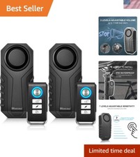 Bike Alarm with Remote 2 Pack, 113dB Wireless Anti-Theft Vibration Motorcycle...