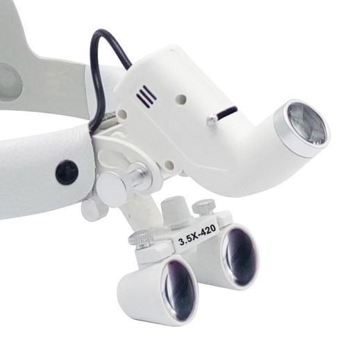 Diadema Dental Lupa Gafas Quirúrgicas 3.5X Lupas Binoculares + Faro LED de 5W - Imagen 11 de 12