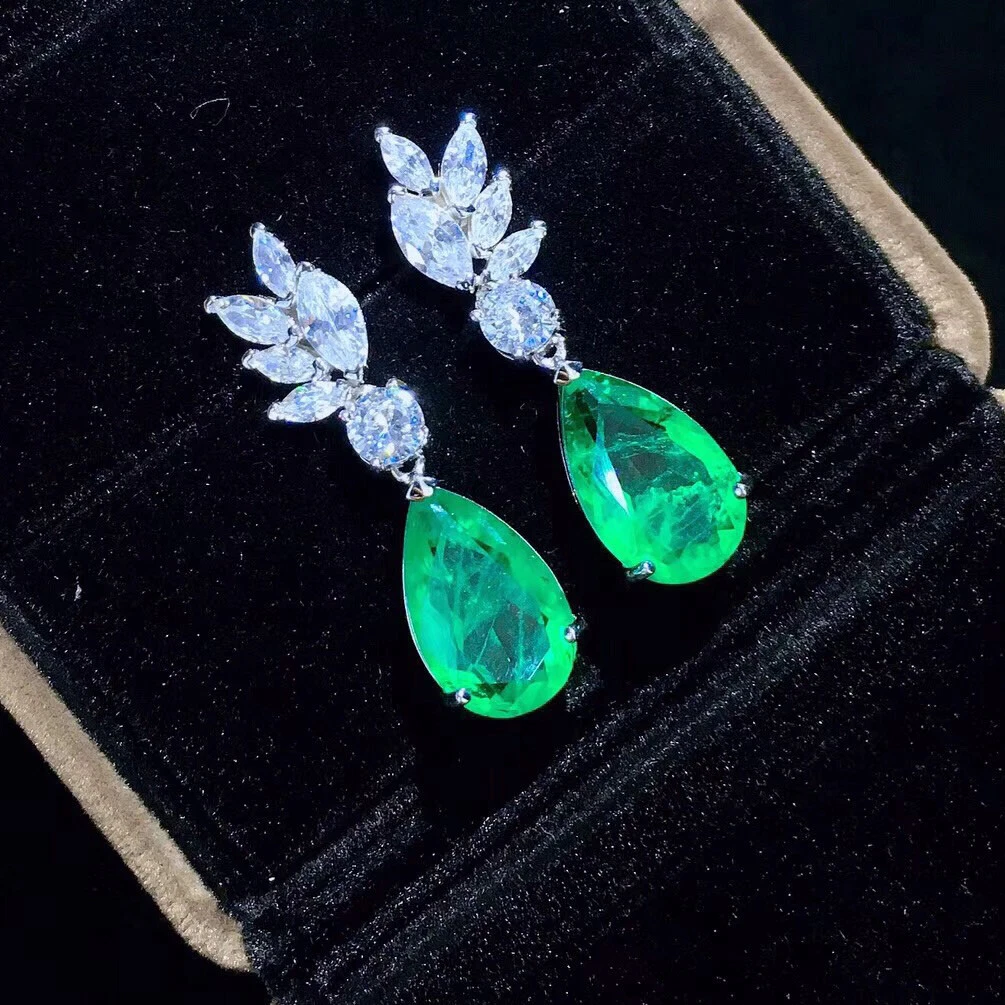 Luxury Inspired Emerald Earrings High Imitation Emerald Earrings