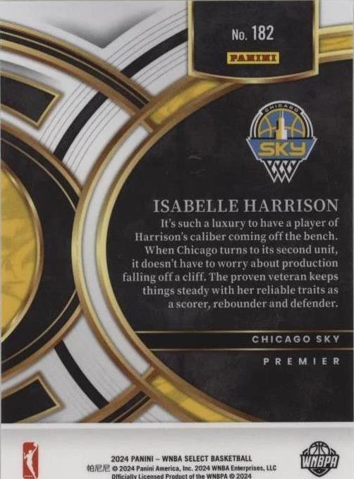 2024 Panini Select WNBA - Isabelle Harrison #182