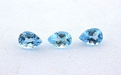 ONE 7x5 7mm x 5mm Pear Natural Brazilian Sky Blue Topaz Gemstone Gem Stone EBS50