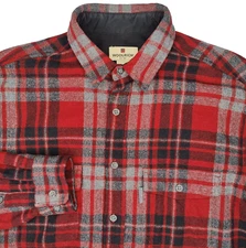 Woolrich Size Large Ruby Red Plaid Heavyweight Wool Shirt Shacket
