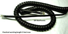 5-Pack Lot Flat Black 9Ft Digium IP Phone Handset Cord D40 D50 Receiver Curly