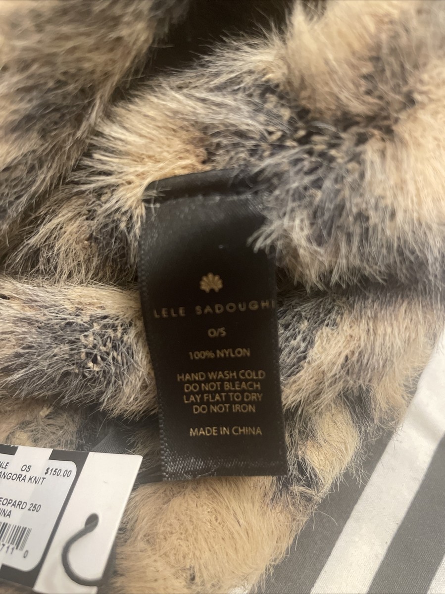 NWT Lele Sadoughi Faux Angora Knit Beanie in Leopard $150 | eBay
