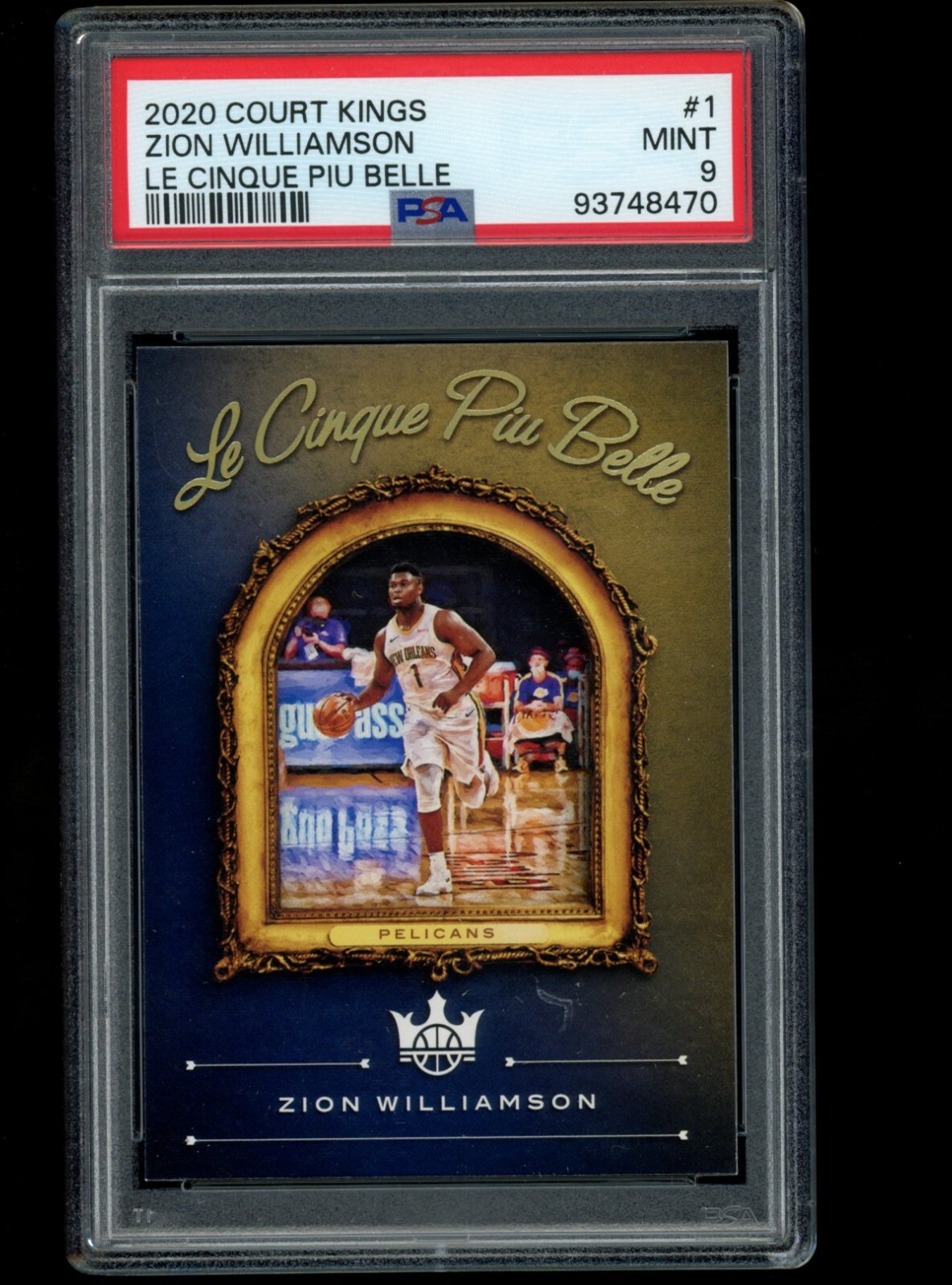 Zion Williamson 2020-21 Court Kings #1 Le Cinque Piu Belle SSP Case Hit PSA 9