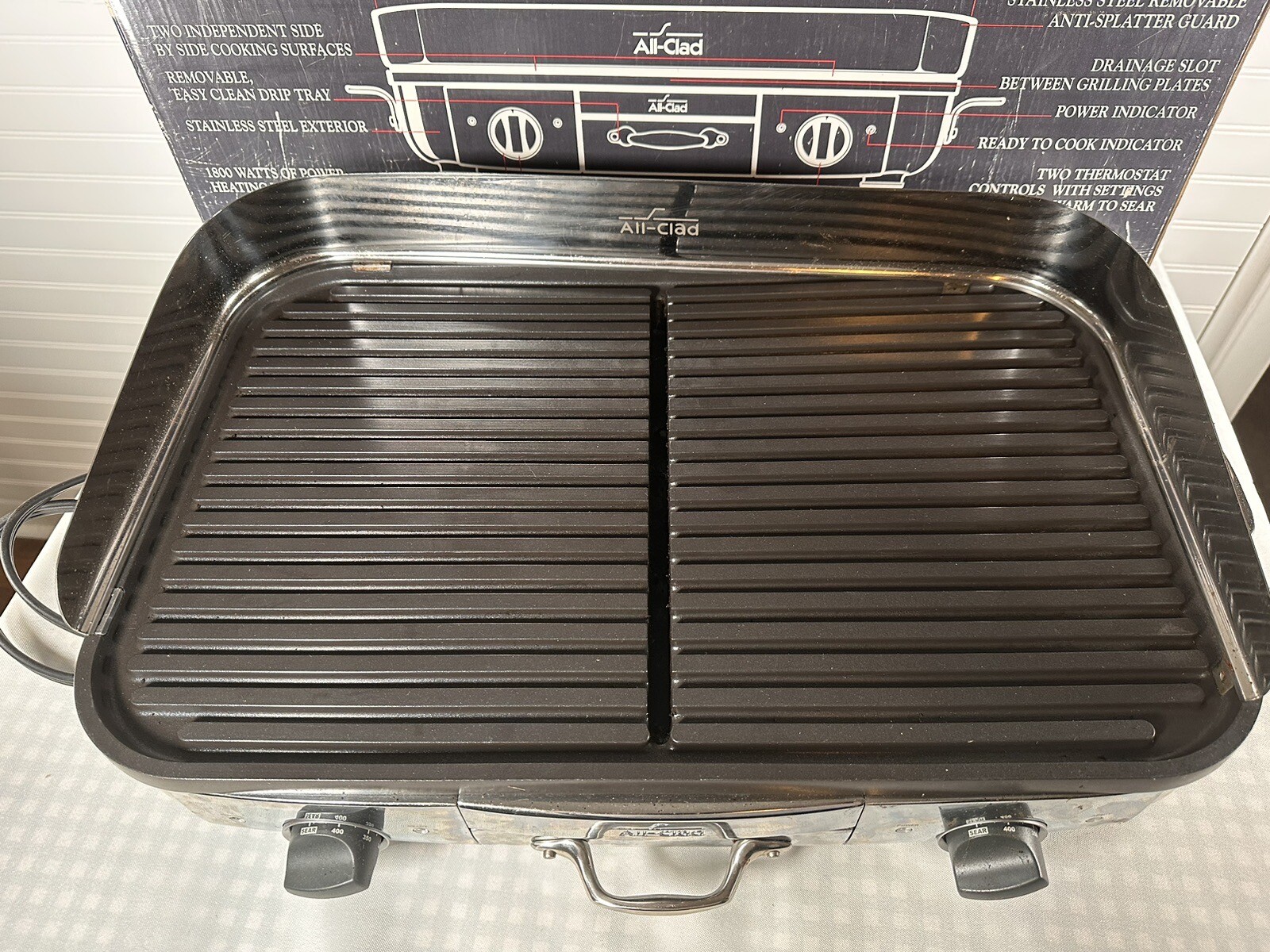 AllClad Electric Indoor Grill 6411 Large Nonstick Grilling Surface