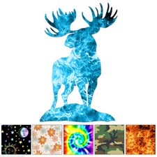 Moose Elk Bull - Decal Sticker - Multiple Patterns  Sizes - ebn7145