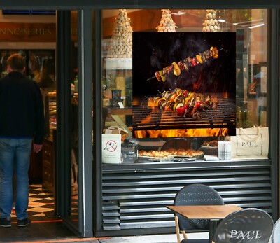 3D Grill Kebab Laden BBQ M2040 Fensteraufkleber Wandtattoo Tapeten Wandbild Fay