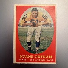 DUANE PUTNAM 1958 TOPPS AUTOGRAPHED SIGNED AUTO FOOTBALL CARD