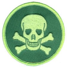 SKULL GREEN ON GREEN Fun Embroidered Motorcycle MC NEW Biker Vest Patch PAT-1648