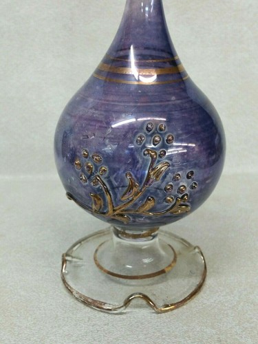 Vintage Decorative Amethyst Glass and Gild Gold Bottle - Picture 4 of 7