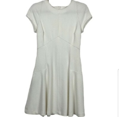 Banana Republic White Textured Fit-&-Flare Dress with Stretch size 6 | eBay Banana Republic White Textured Fit-&-Flare Dress with Stretch size 6 | eBay