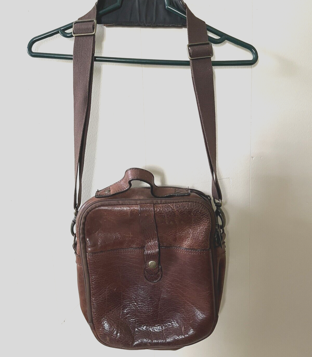 Duluth Trading Co Brown Leather Messenger Bag s-l400.jpg main image 2