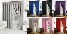 Luxury Thermal Blackout Curtains Black Red Plum Supersoft Pencil Pleat Tape Top