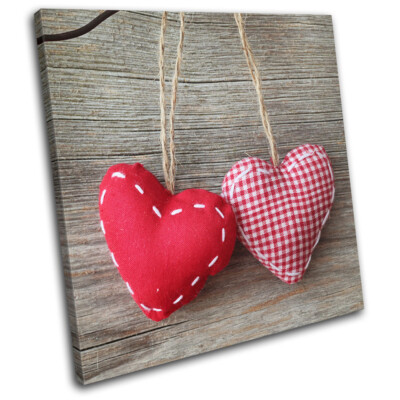Crochet Hearts Crafting Shabby Chic  Love SINGLE Leinwand Kunst Bild drucken