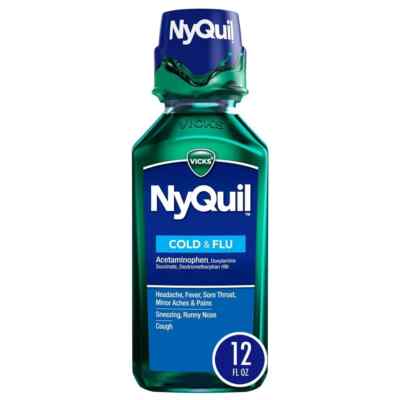 Vicks Nyquil Cold & Flu Nighttime Relief Syrup with Original Flavor 12oz x 2
