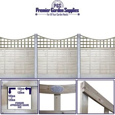 Premier Square Trellis Concave Top Wooden Garden Fence Panel Topper/Screening