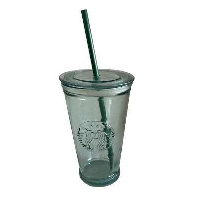 Starbucks Recycled Glass Cold To Go Cup Grande 16 oz Spain With Lid And  Straw | eBay