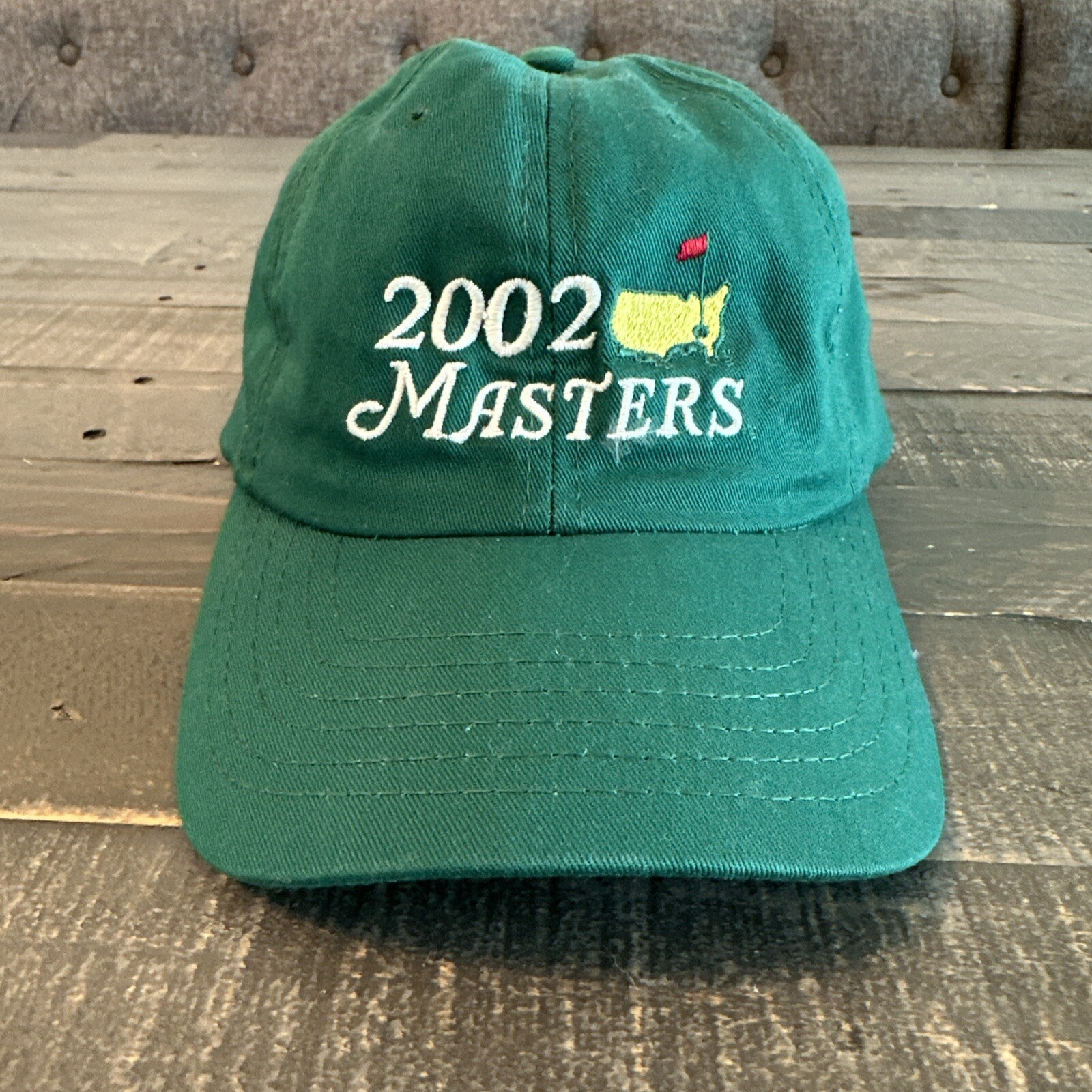 2002 Vintage Masters Hat Tiger Woods Win Year Green Adjustable American
