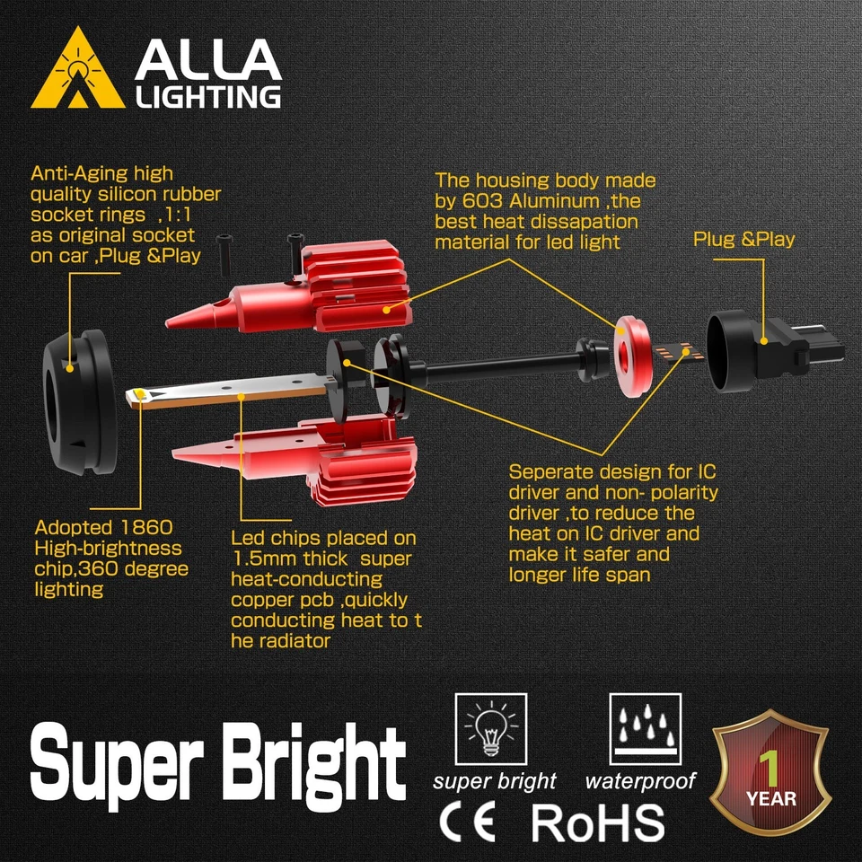Bombillas LED de reversa para Chevy Silverado 1500 ALLA 2007-2013 modelo más brillante Foto 3 de 4