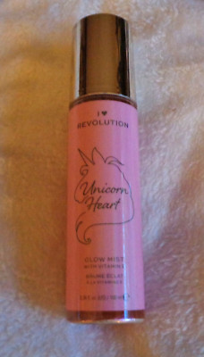 New I Heart Revolution Unicorn Heart Glow Mist w/Vitamin E 3.38fl oz/100ml