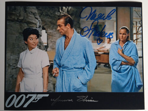 Photo signée Ursula Andress + Yvonne Shima - Autographes COA Bond 007 Dr. No