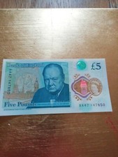 Five Pound Note. AA47 Polymer note. 