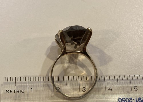 Vintage 14K Gold Oval Genuine Smoky Quartz Ring - Israel - Picture 6 of 16