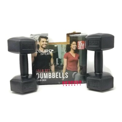 15 lb Set: x lb Aduro Sport Vinyl Coated Dumbbells *** New In Box *** 
