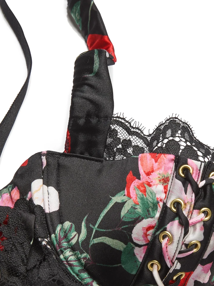 $159 维多利亚的秘密 ATELIER 缎面花边装饰 34B 花卉阳台文胸丝绸 — 第 2/4 张图片