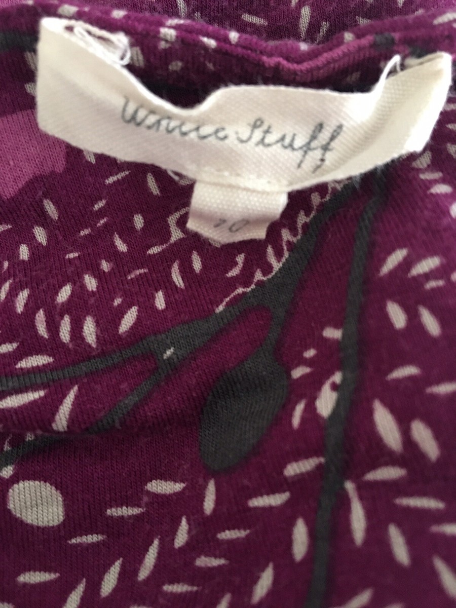 White Stuff Ladies Purple Patterned 3/4 Sleeve Dress Size 10. Good  Condition. | eBay
