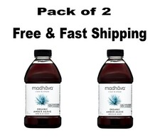 Madhava Organic Amber Agave, 100 Blue Agave Sweetener Sugar Substitute, 46 oz B