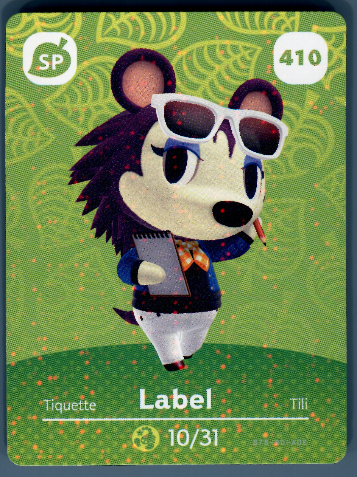 Official Animal Crossing Amiibo Card Villager Nintendo 410 Label Series 5  Holo | eBay