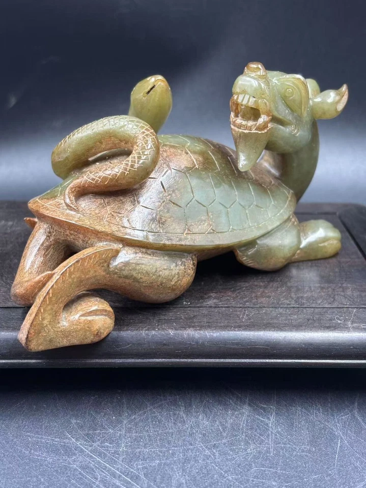 5,15-дюймовый китайский антикварный нефритовый зверь Сюаньву - Изображение 2 из 4