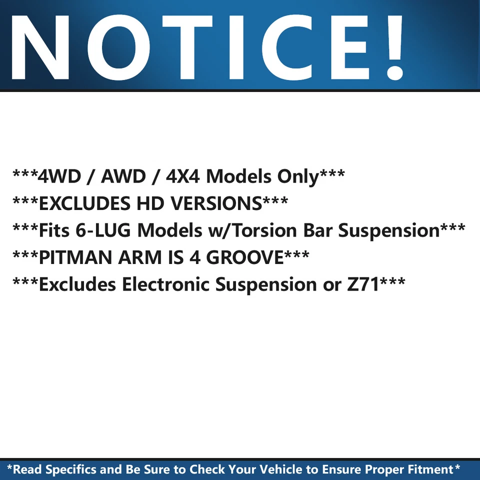 Kit de suspensión delantera 4x4 cojinetes de cubo de rueda para Chevy Silverado GMC Sierra 1500 Foto 4 de 4