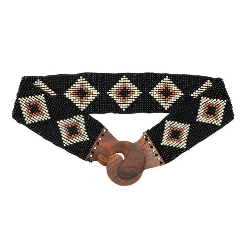 Chicos Beaded Belt Womens One Size Black Silver Vintage Glam Art Deco‎ Statement Chicos Beaded Belt Womens One Size Black Silver Vintage Glam  main image 3