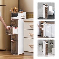 Slim Bathroom Storage, Mobile Storage Organizer, 4-Drawer Narrow Storage Cart