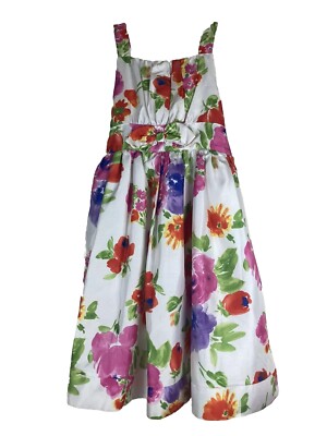 NWT Jenny and Me Brand Full Fluffy Skirt Dress Girl Size 14 Bold Floral Print